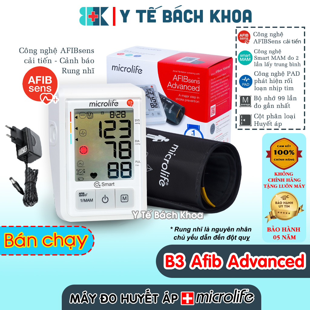 MÁY ĐO HUYẾT ÁP MICROLIFE BP B3 AFIB ADVANCED DÒNG CAO CẤP 2024